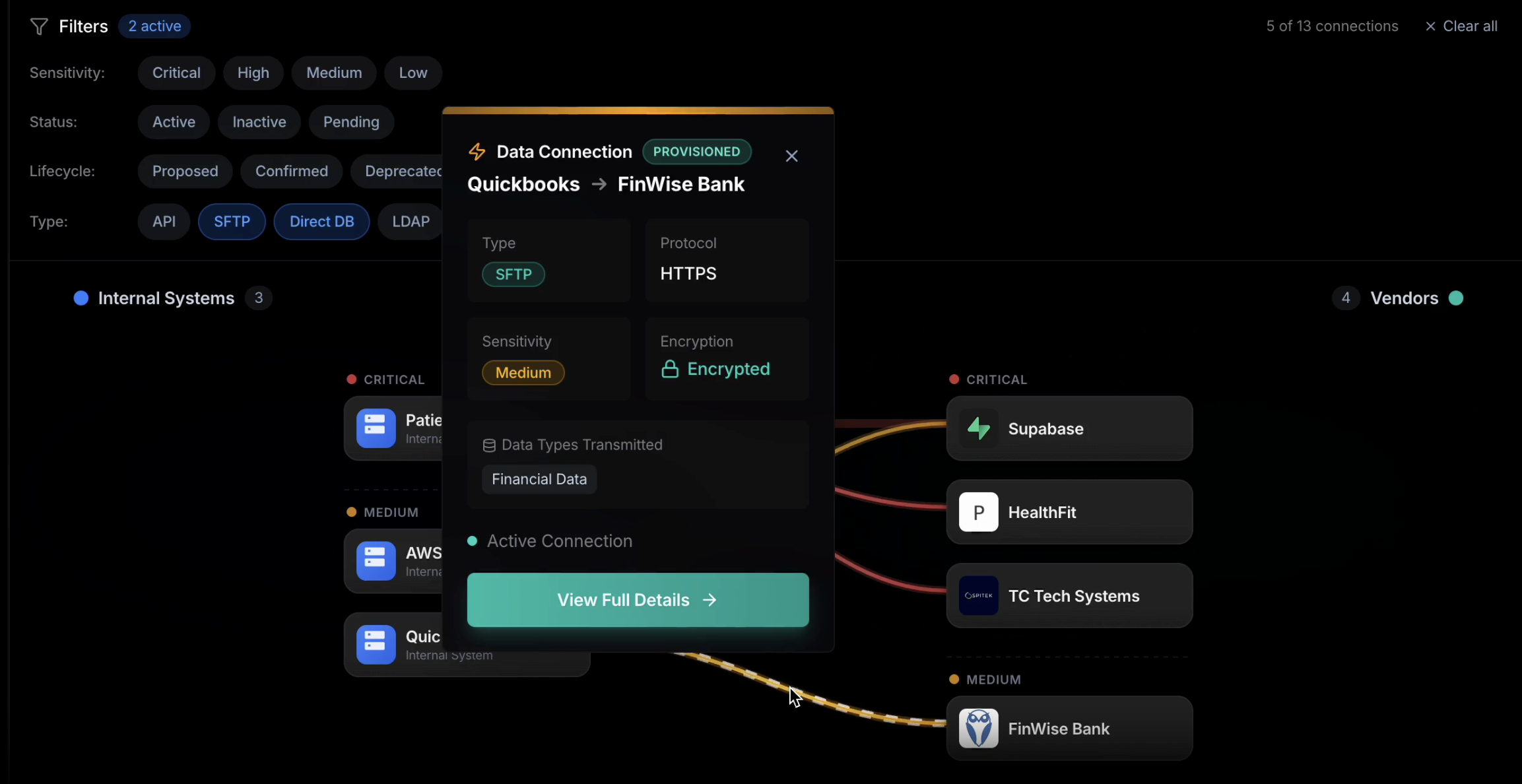 Scout data connections screen