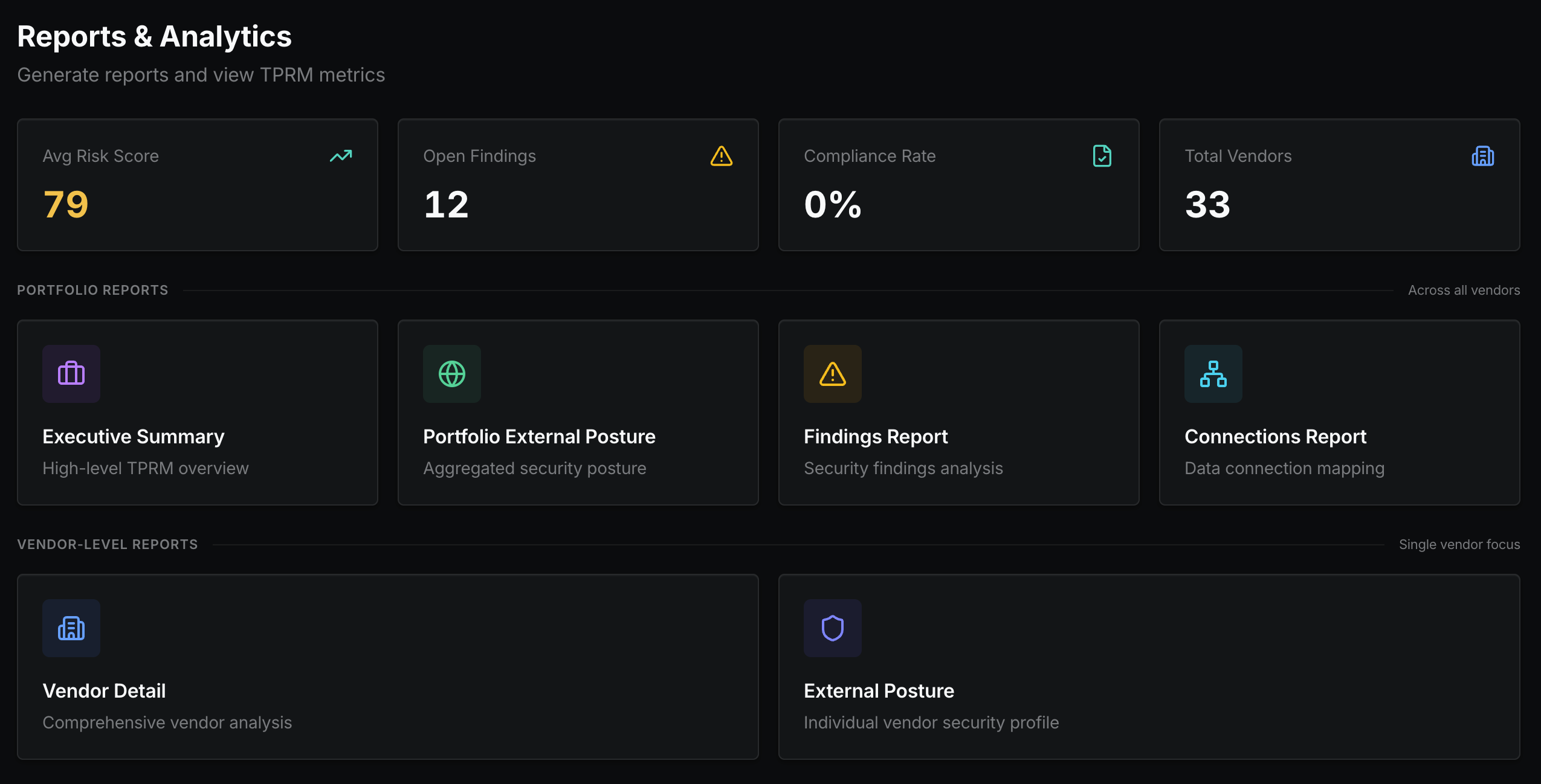 Scout reports and analytics screen
