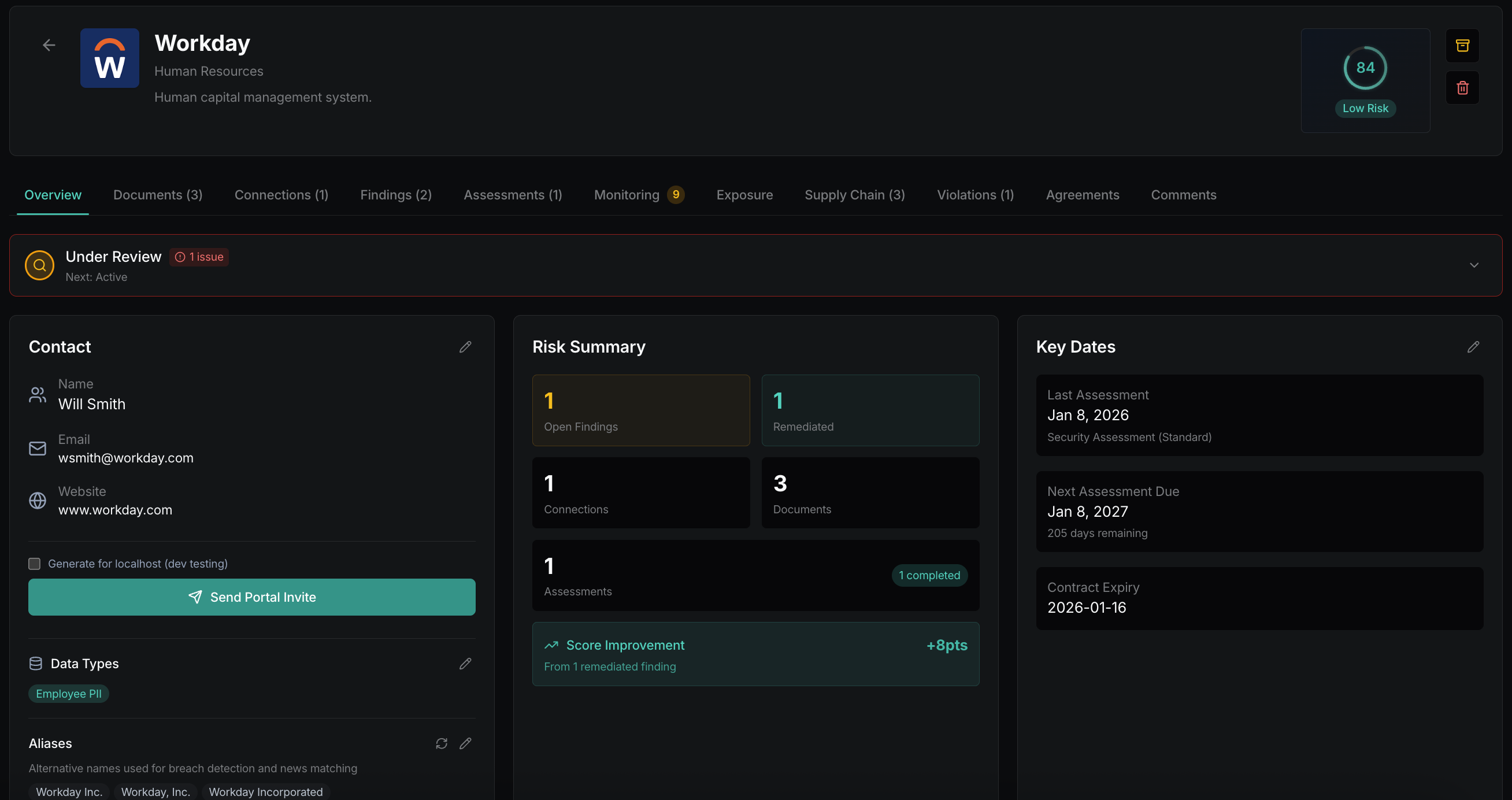 Scout unified scoring screen